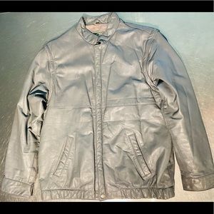 Nico Leather Biker Jacket - Grey